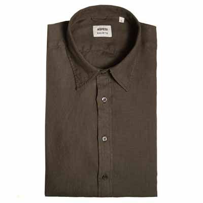 Aspesi Shirt Polo Linen Green