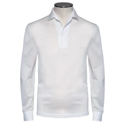 Barba Napoli Polo Longsleeve White