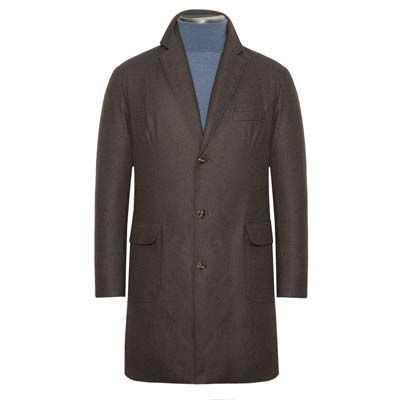 Barba Napoli Overcoat 'Doeskin' Down Brown