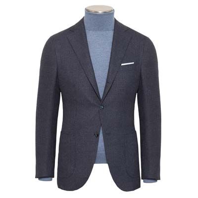 Barba Napoli Blazer Wool-Silk Blue