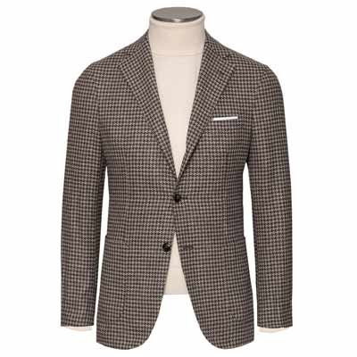 Barba Napoli Jacket Pied-de-Coq Brown