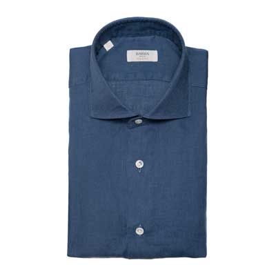 Barba Napoli Linen Shirt Blue
