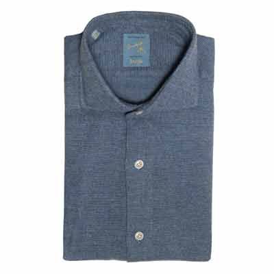 Barba Napoli Flannel Pinpoint Blue