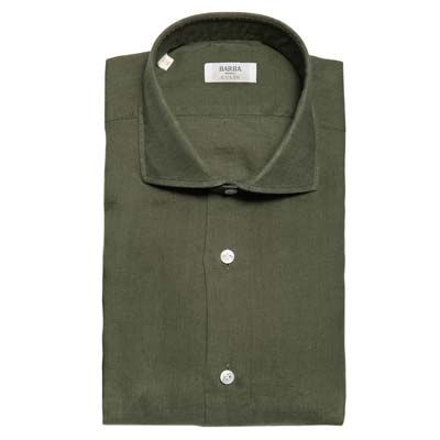Barba Napoli Linen Shirt Olive Green