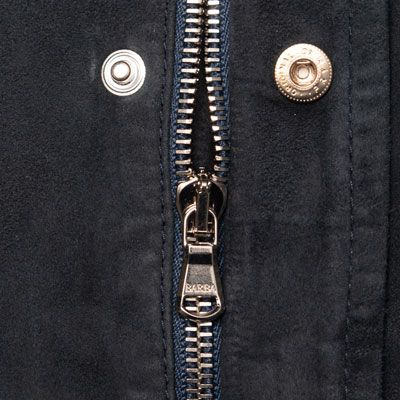 Barba Napoli Suede Down Jacket Blue