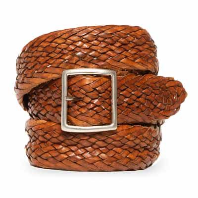 d'Amico Braided Belt Stonewashed Brown