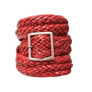 Andrea d'Amico Braided Belt Stonewashed Red