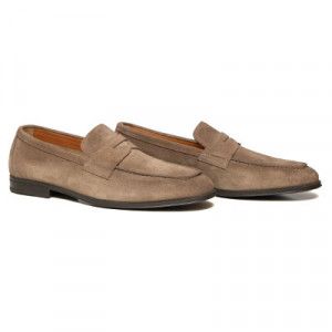 Doucals Suede Penny Loafer Light Brown