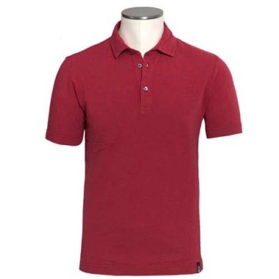 Drumohr Polo Garment Dyed Piquet Red
