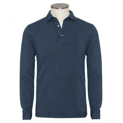 Drumohr Polo Garment Dyed Navy