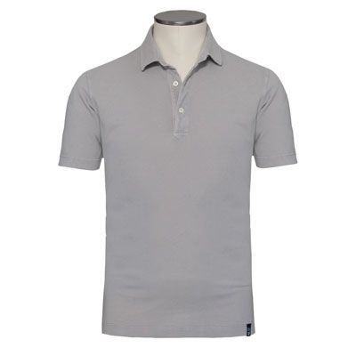 Drumohr Polo Garment Dyed Stone