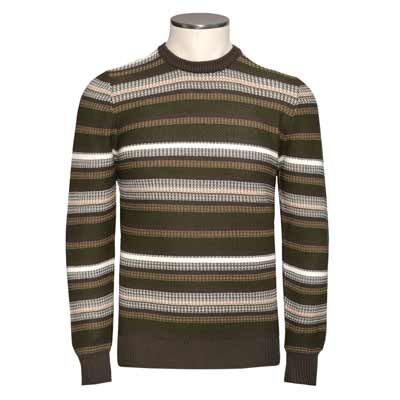 Drumohr Crewneck Fantasy Stripe Green