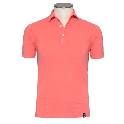 Drumohr Polo Garment Dyed Pink