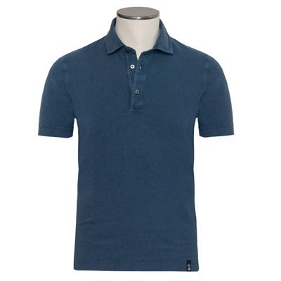 Drumohr Polo Garment Dyed Blue