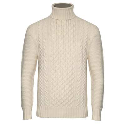 Drumohr Roll Neck Geelong Aran Cream