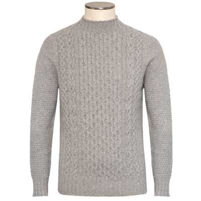 Drumohr Turtle Neck Aran Geelong Grey