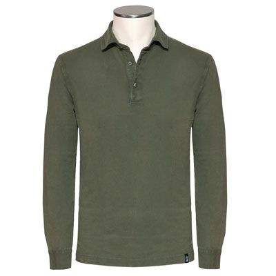 Drumohr Polo Garment Dyed Olive