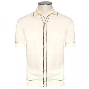 Filippo de Laurentiis Knitted Shirt Cotton Off-White