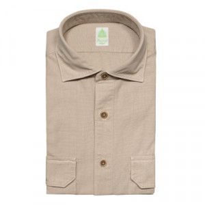 Finamore Canvas Cargo Shirt Beige