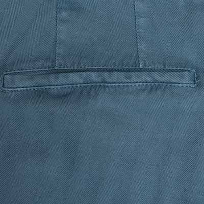 Germano Herringbone Trousers Petrol