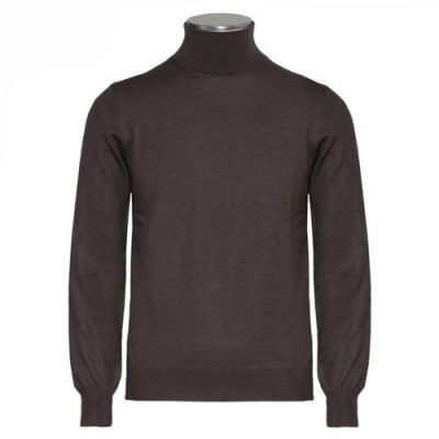 Gran Sasso Roll-Neck Extrafine Merinos Brown