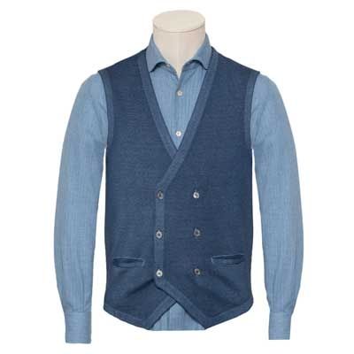 Gran Sasso Gilet Blue Denim