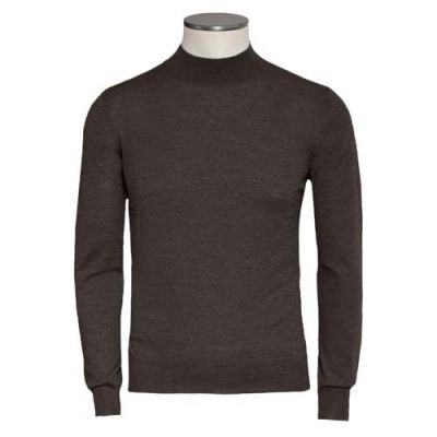 Gran Sasso Turtle Neck Super Tasmania Brown