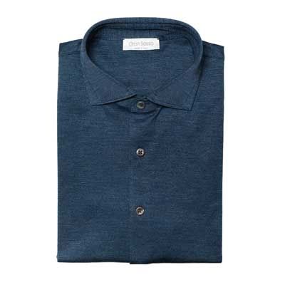 Gran Sasso Jersey Pique Blue Melange
