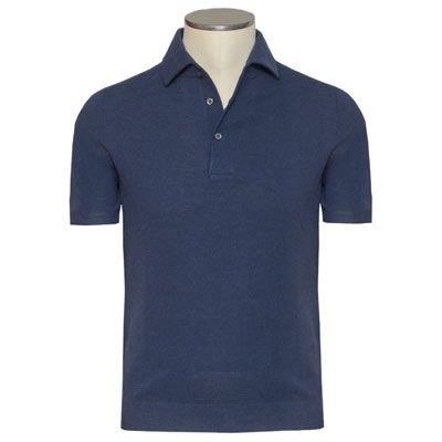Gran Sasso Knitted Polo Blue
