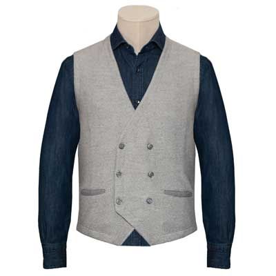 Gran Sasso Gilet Herringbone Light-Grey