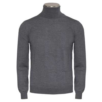 Gran Sasso Roll-Neck Extrafine Merinos Grey