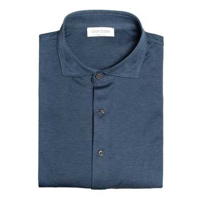 Gran Sasso Jersey Piquet Blue-Grey