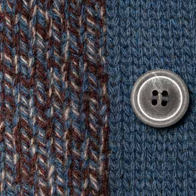 Gran Sasso Super-Geelong Cardigan Petrol-Brown