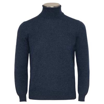 Gran Sasso Roll-Neck Blue Melange