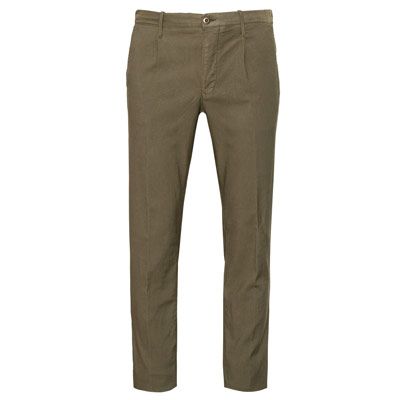 Incotex Slacks Pleated Drawstring Green