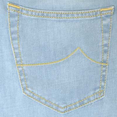 Jacob Cohen Light Blue Honeycomb Label Yellow