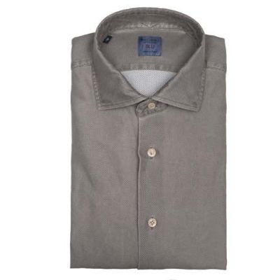 Mazzarelli Shirt Jersey Pique Taupe