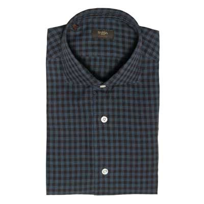 Barba Napoli Flannel Shirt Blue-Black
