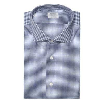 Mazzarelli Shirt Pied-de-Poule Blue