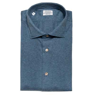 Mazzarelli Shirt Jersey Blue-Grey