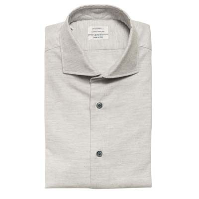 Mazzarelli Shirt Cotton Flannel Light Grey