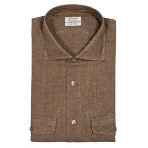 Mazzarelli Cargoshirt Linen Brown