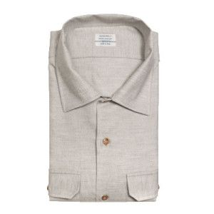 Mazzarelli Overshirt Cotton-Flannel Light-Grey