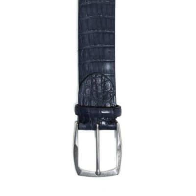 Paolo Vitale Genuine Crocodile Belt Grey-Blue