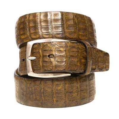 Paolo Vitale Genuine Crocodile Belt Green