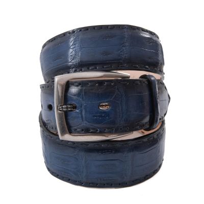 Paolo Vitale Belt Croco Blue