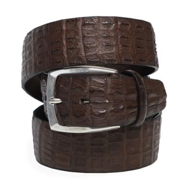 Paolo Vitale Genuine Crocodile Belt Brown