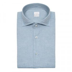 Xacus Shirt Flannel Twill Light-Blue