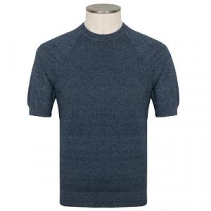 Zanone Crewneck Short Sleeve Blue