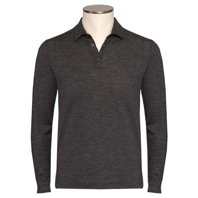 Zanone Polo Longsleeve Wool Grey
